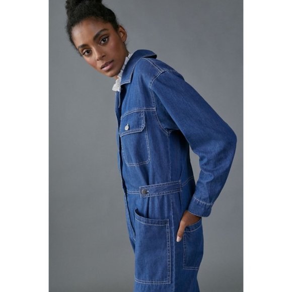 Anthropologie Mare Mare Aya Denim Utility Jumpsuit M - Picture 4 of 11